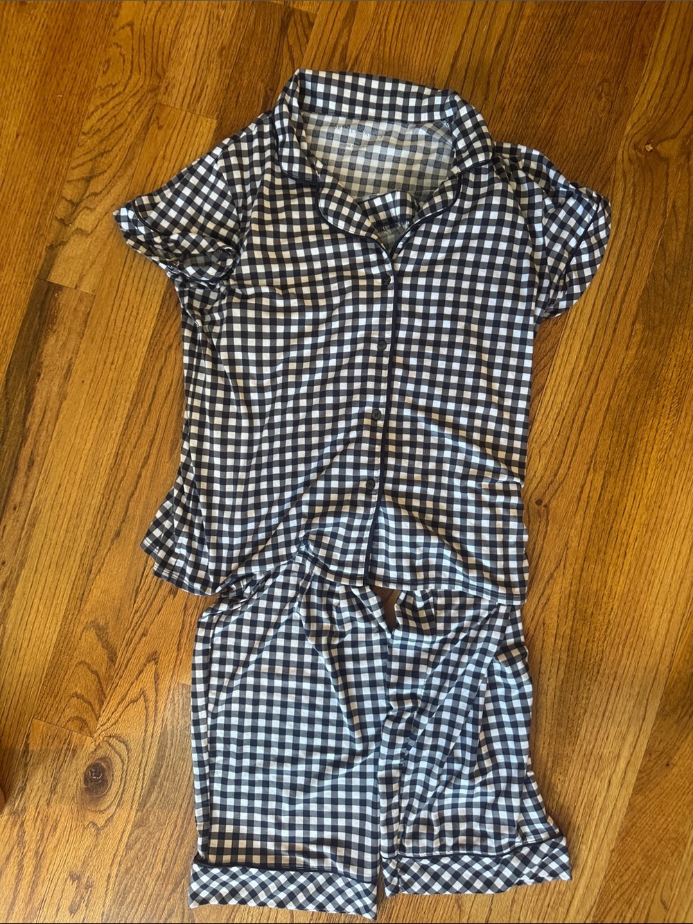 Draper James navy & White Gingham Button-Down womens Pajama Set